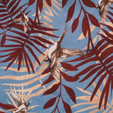 Crêpe Satin Oiseaux Bleu Clair - Ribes y Casals