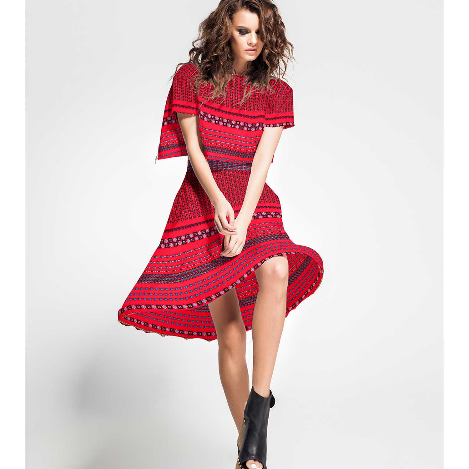 Crêpe De Satin Bordure Corail - Ribes y Casals