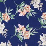 Crepe Satin Floral Bleu - Ribes y Casals