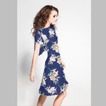 Crepe Satin Floral Bleu - Ribes y Casals