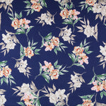 Crepe Satin Floral Bleu - Ribes y Casals