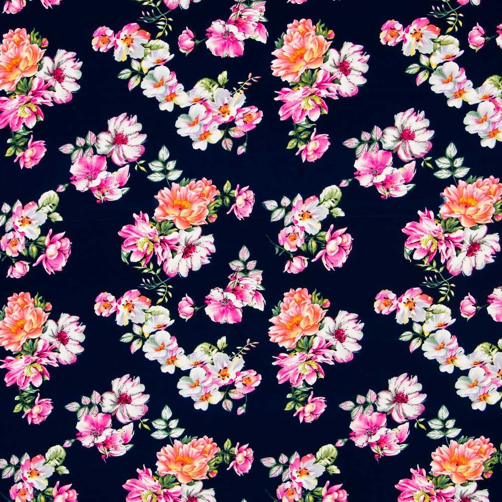 Crêpe Fleurs Jerez Nuit - Ribes y Casals