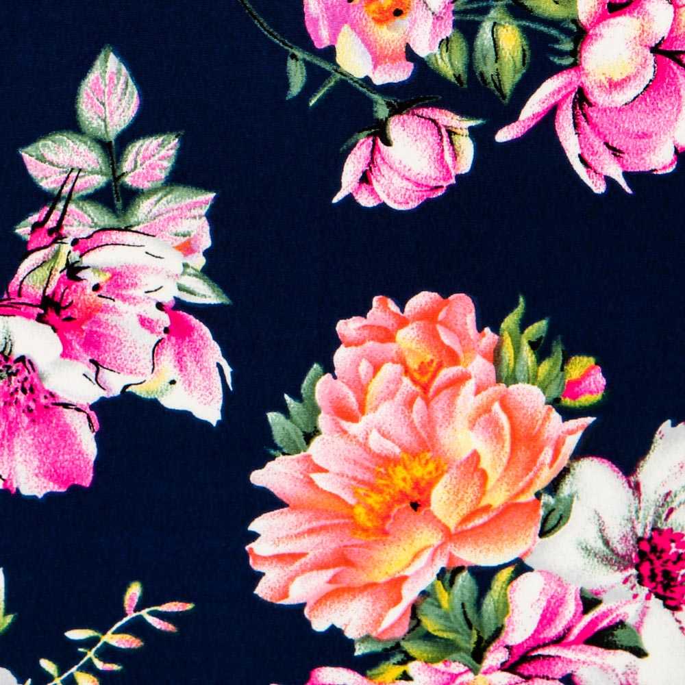 Crêpe Fleurs Jerez Nuit - Ribes y Casals