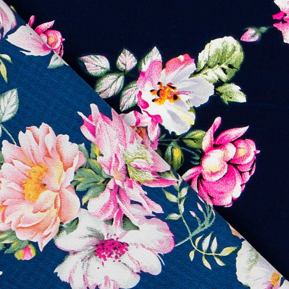 Crêpe Fleurs Jerez Nuit - Ribes y Casals