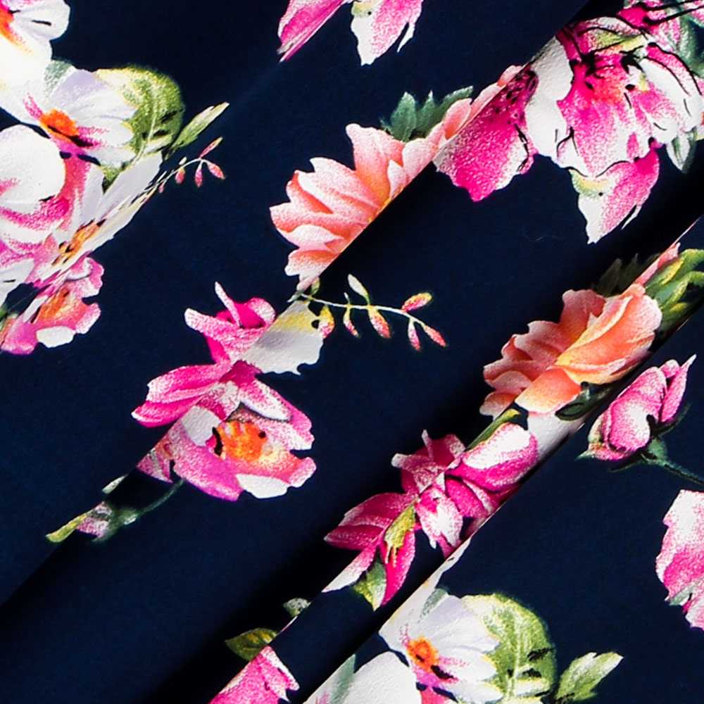 Crêpe Fleurs Jerez Nuit - Ribes y Casals