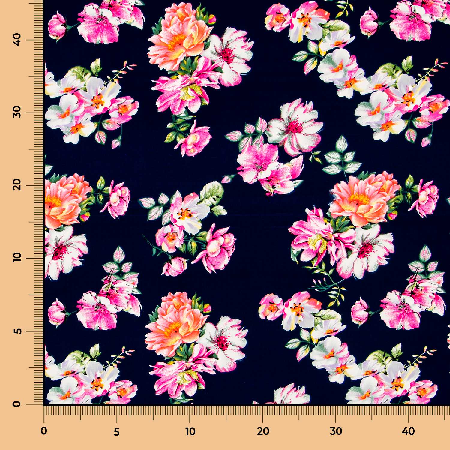 Crêpe Fleurs Jerez Nuit - Ribes y Casals