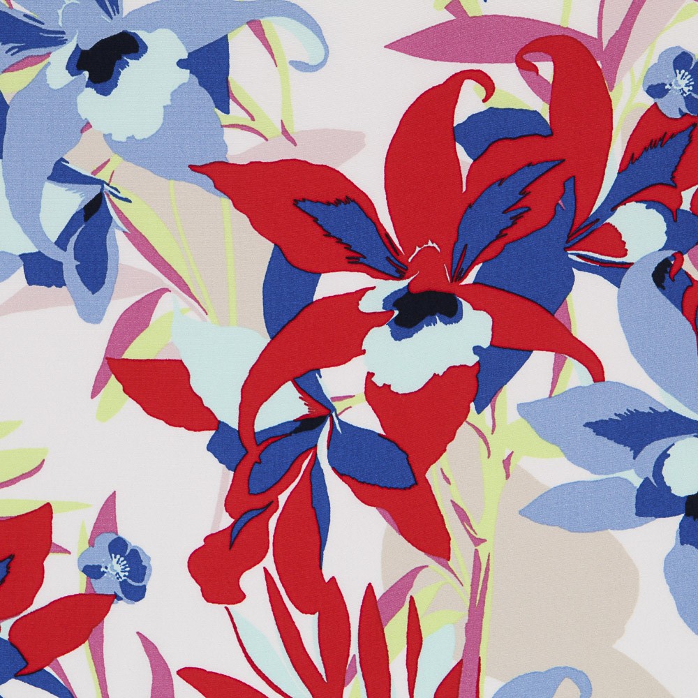 Crêpe Tropical Fleuri Multicolore - Ribes y Casals