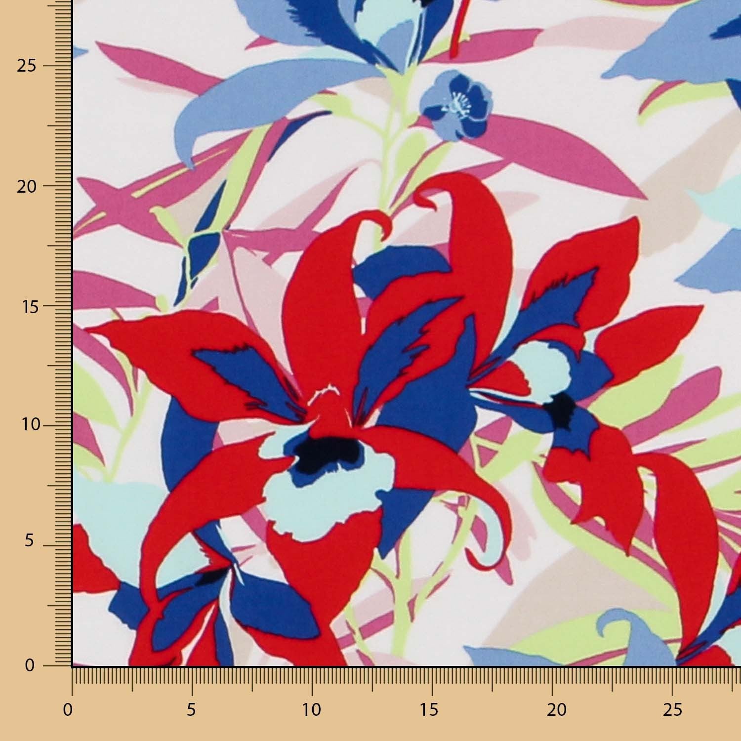 Crêpe Tropical Fleuri Multicolore - Ribes y Casals