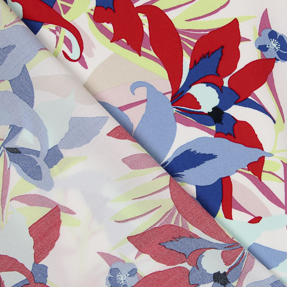 Crêpe Tropical Fleuri Multicolore - Ribes y Casals