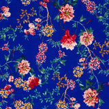 Crêpe Viscose Floral Bleu Gris - Ribes y Casals