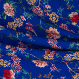 Crêpe Viscose Floral Bleu Gris - Ribes y Casals