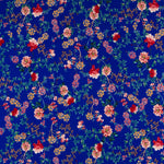 Crêpe Viscose Floral Bleu Gris - Ribes y Casals