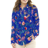 Crêpe Viscose Floral Bleu Gris - Ribes y Casals