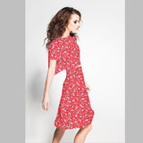 Crêpe Viscose Fleurs Rouges - Ribes y Casals