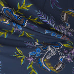 Crêpe Viscose Floral Bleu Gris - Ribes y Casals