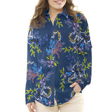 Crêpe Viscose Floral Bleu Gris - Ribes y Casals