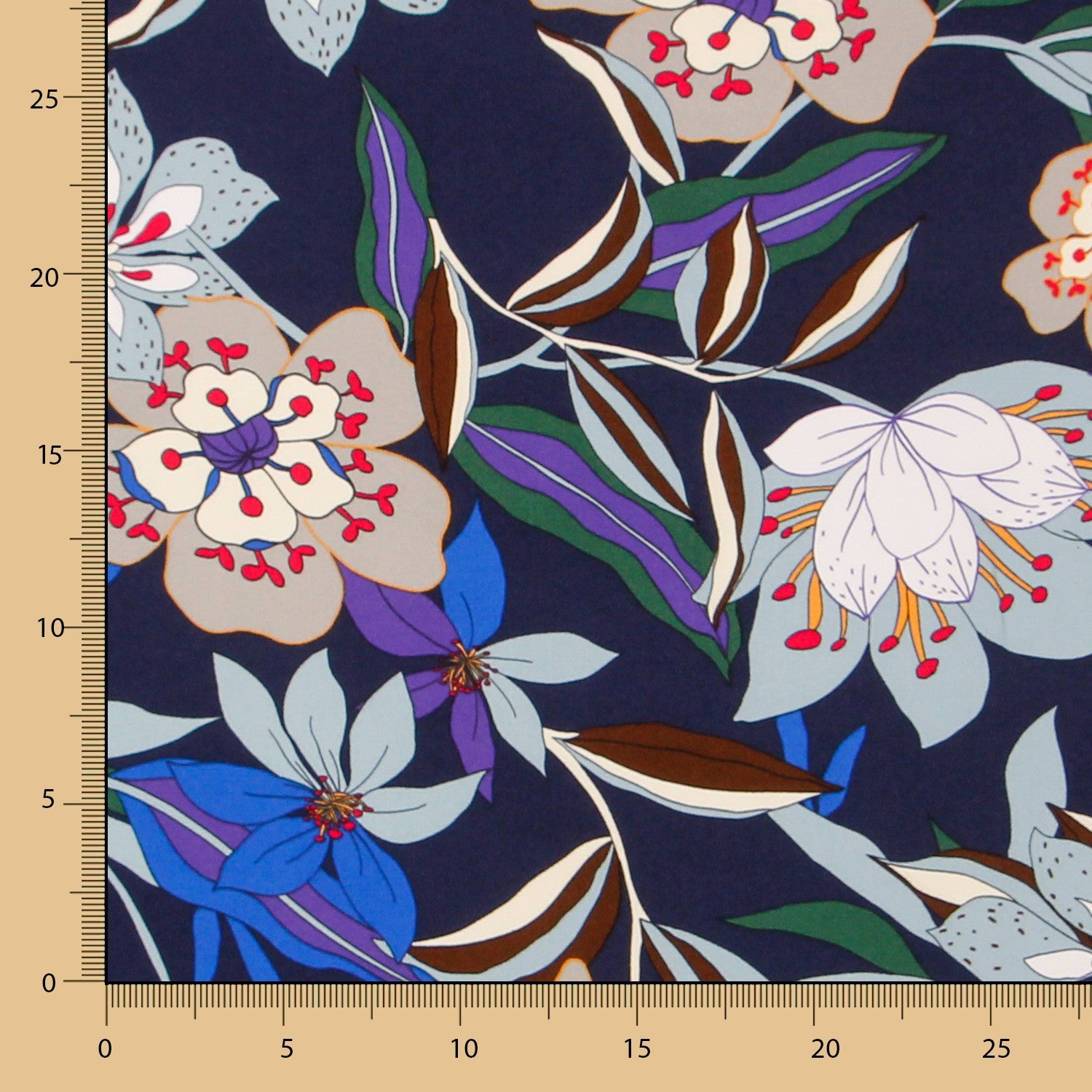 Crêpe Viscose Florale Nuit - Ribes y Casals