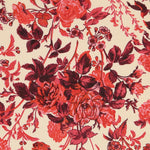 Crêpe Viscose Fleurs Rouges - Ribes y Casals