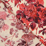 Crêpe Viscose Fleurs Rouges - Ribes y Casals