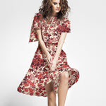 Crêpe Viscose Fleurs Rouges - Ribes y Casals