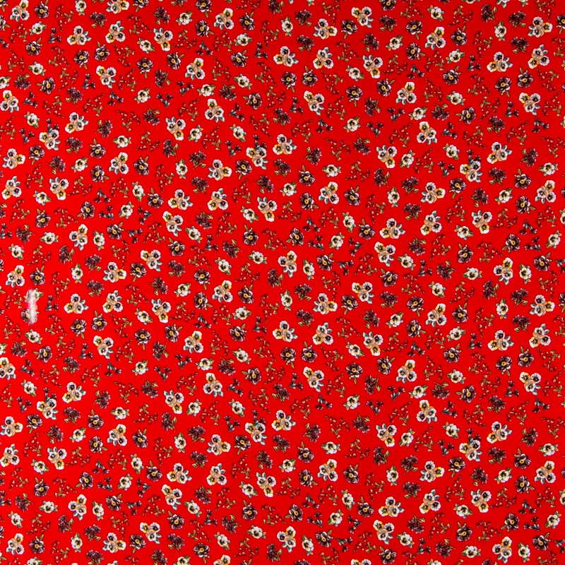 Mousseline Floral Rouge - Ribes y Casals