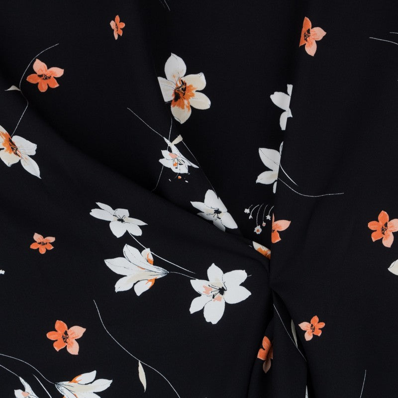 Crepe Viscose Sakura Noir - Ribes y Casals