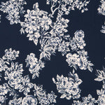 Crêpe Fleurs Bleu Nuit - Ribes y Casals