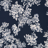 Crêpe Fleurs Bleu Nuit - Ribes y Casals