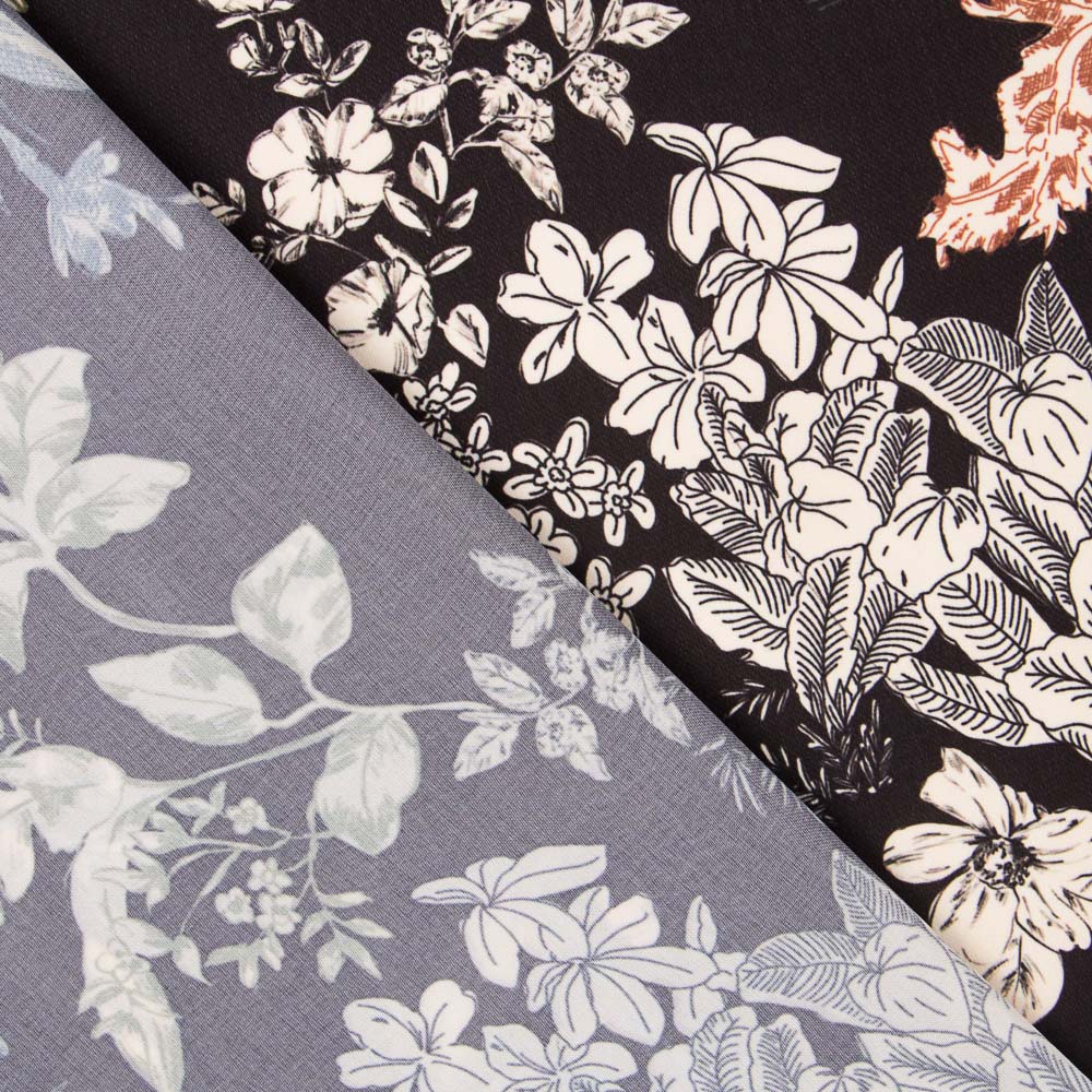 Crêpe Fleurs Marron - Ribes y Casals