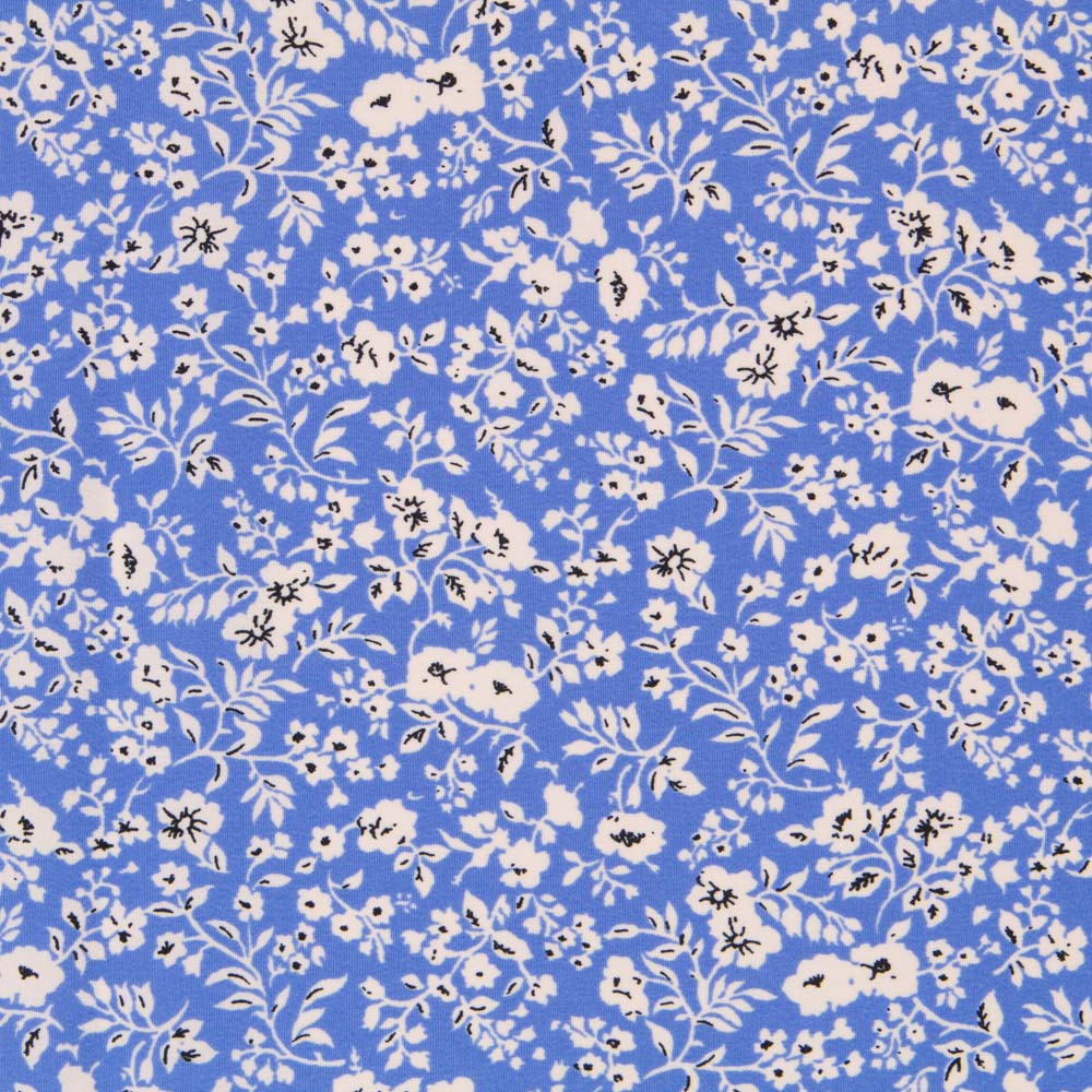 Crêpe Floral Fond Bleu - Ribes y Casals