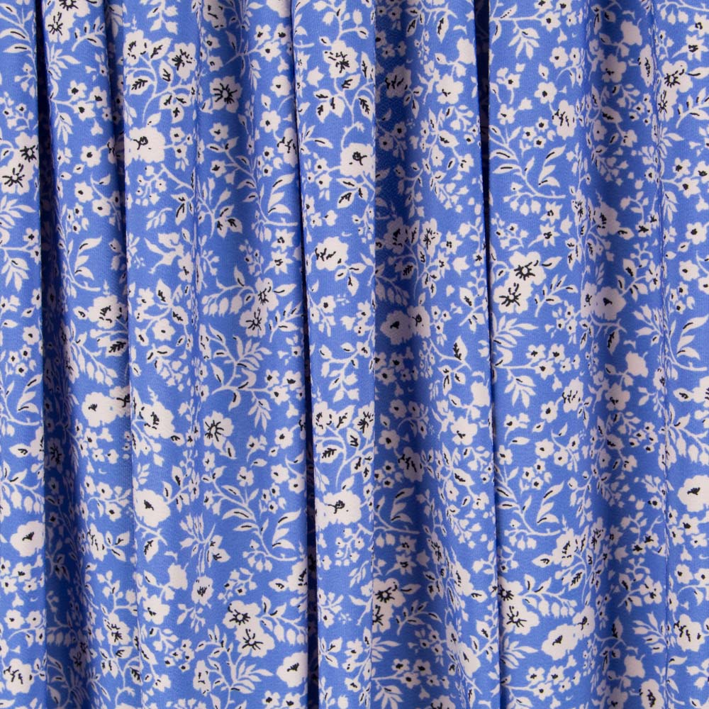 Crêpe Floral Fond Bleu - Ribes y Casals