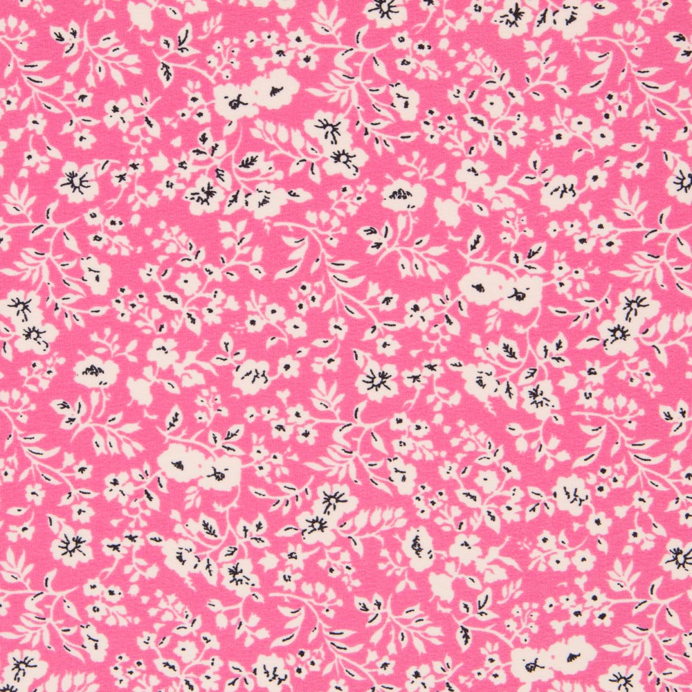 Crêpe Floral Fond Rose - Ribes y Casals