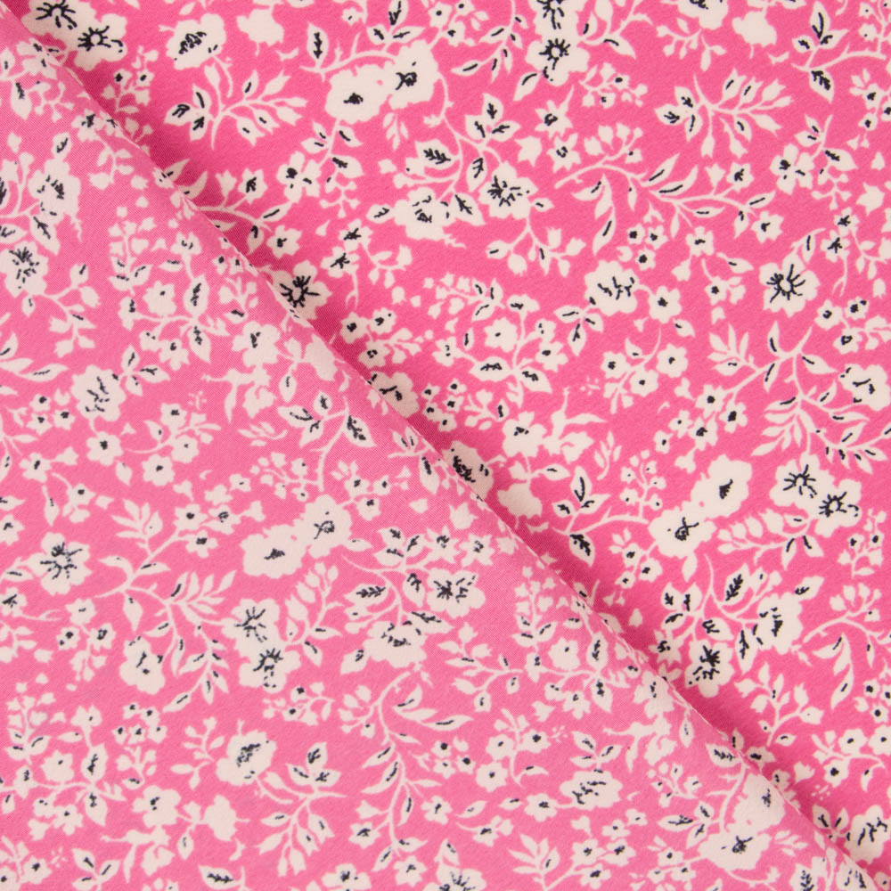 Crêpe Floral Fond Rose - Ribes y Casals