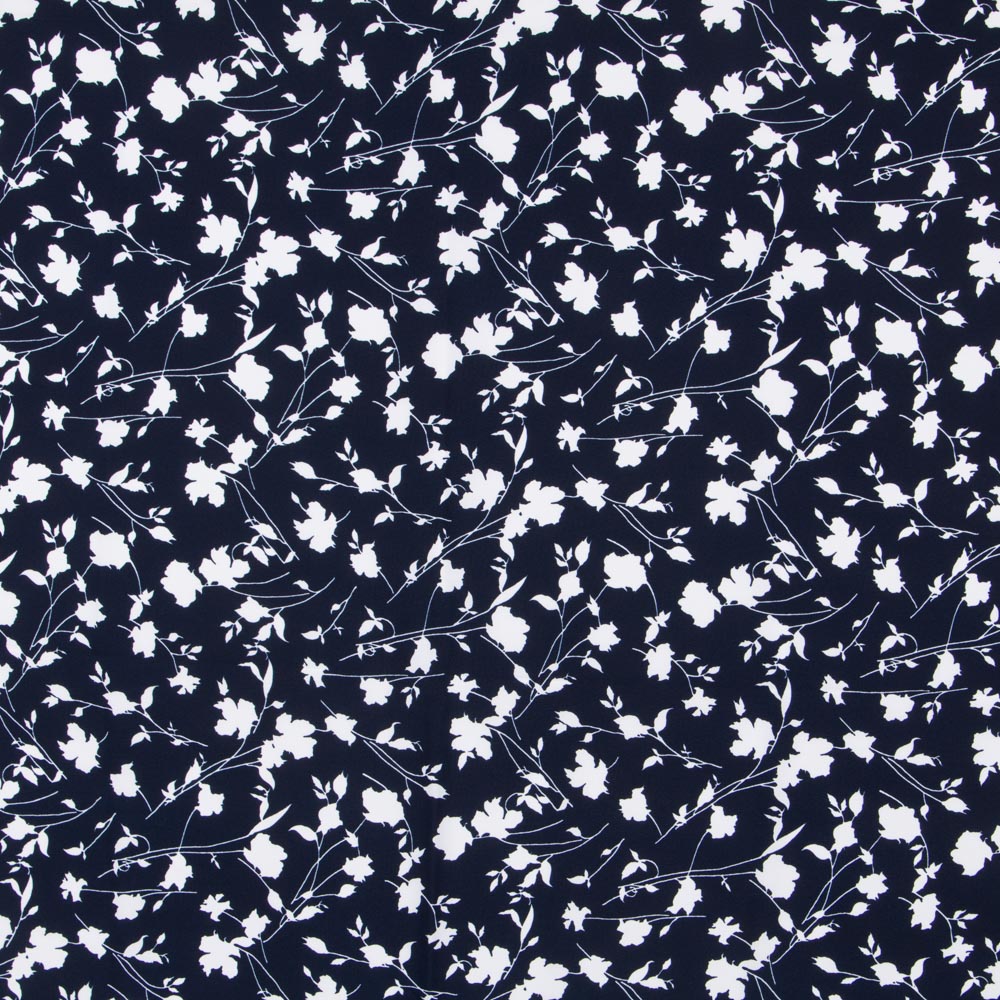 Crêpe Floral Maxi Bleu Nuit - Ribes y Casals