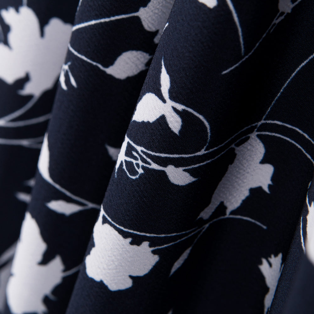 Crêpe Floral Maxi Bleu Nuit - Ribes y Casals