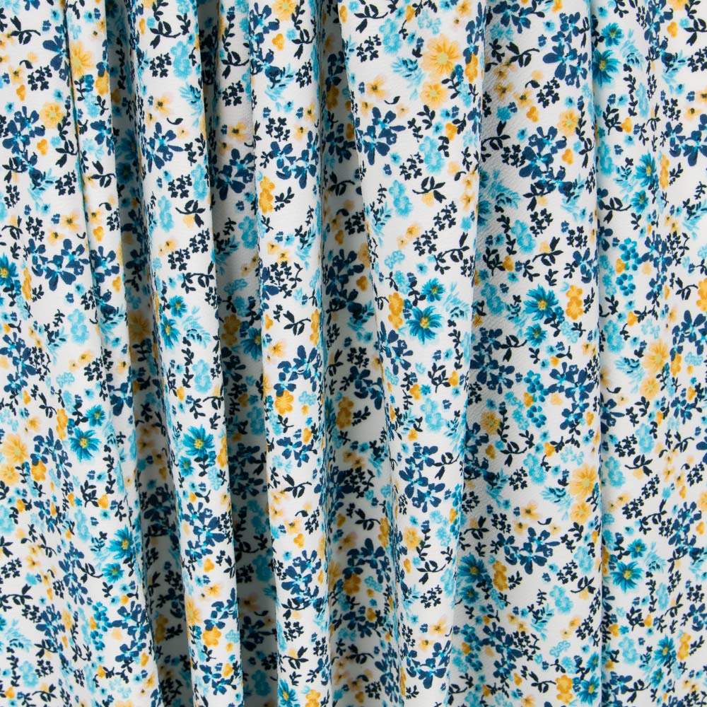 Crêpe Floral Tropical Bleu - Ribes y Casals