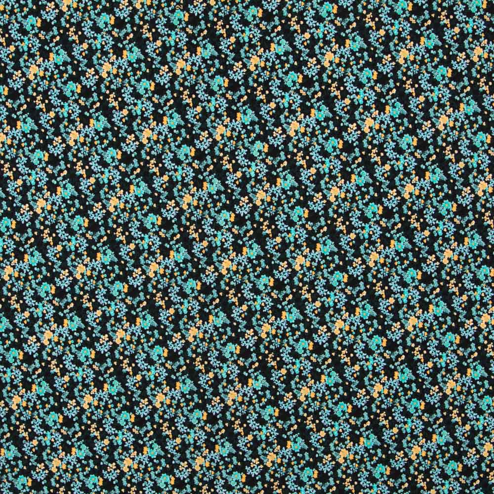 Crêpe Floral Tropical Turquoise - Ribes y Casals