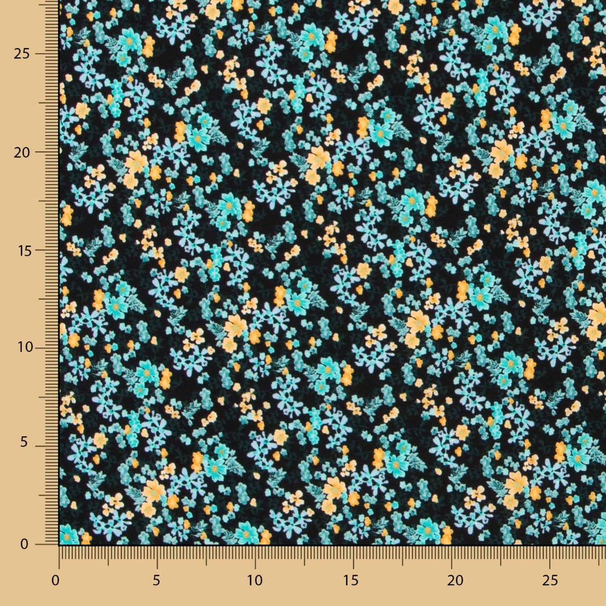 Crêpe Floral Tropical Turquoise - Ribes y Casals