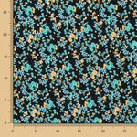 Crêpe Floral Tropical Turquoise - Ribes y Casals