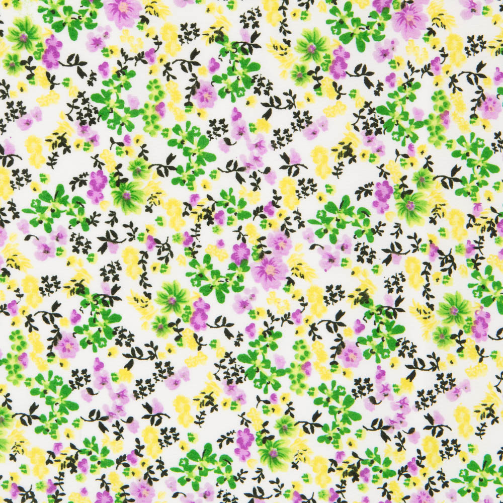 Crêpe Floral Tropical Vert - Ribes y Casals