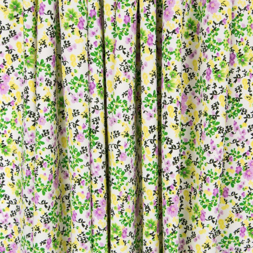 Crêpe Floral Tropical Vert - Ribes y Casals