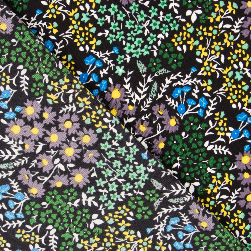 Crêpe Fleurs Forêt Noir - Ribes y Casals