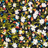 Crêpe Fleurs Sauvages Bleu Marine - Ribes y Casals