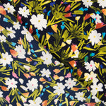 Crêpe Fleurs Sauvages Bleu Marine - Ribes y Casals