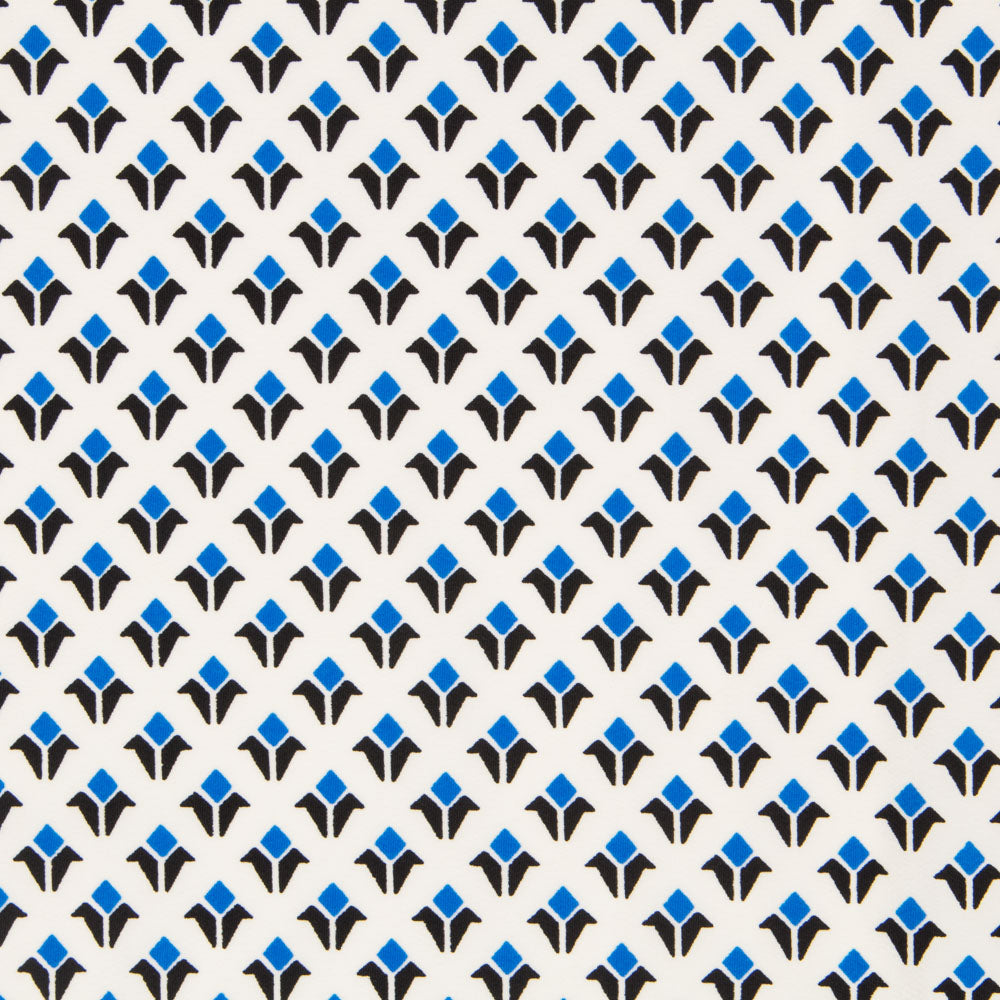 Crêpe Géométrique Blasons Bleu - Ribes y Casals