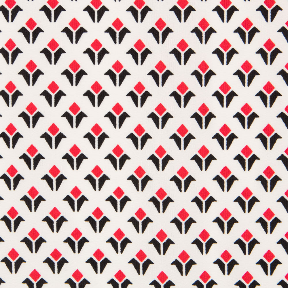 Crêpe Géométrique Blasons Rouge - Ribes y Casals