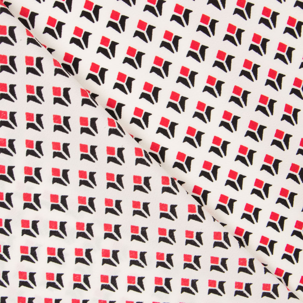 Crêpe Géométrique Blasons Rouge - Ribes y Casals