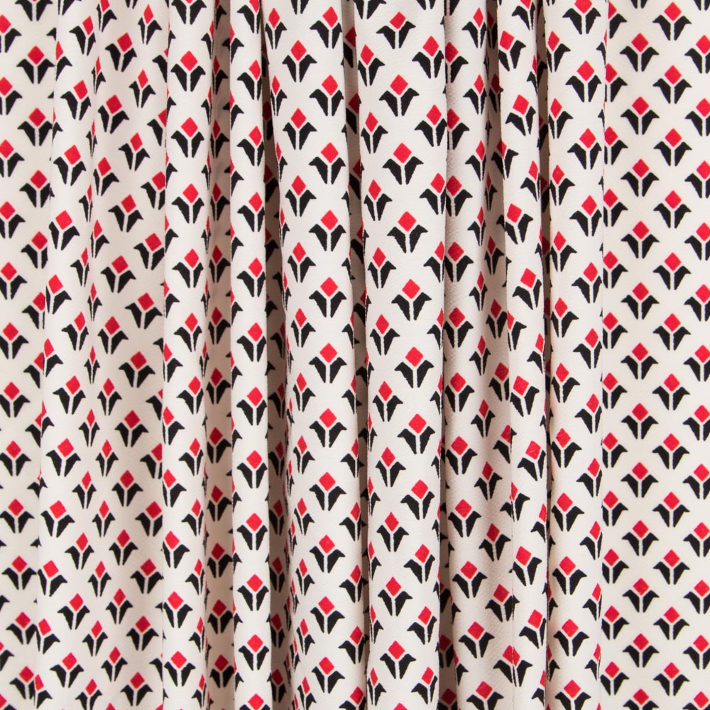 Crêpe Géométrique Blasons Rouge - Ribes y Casals