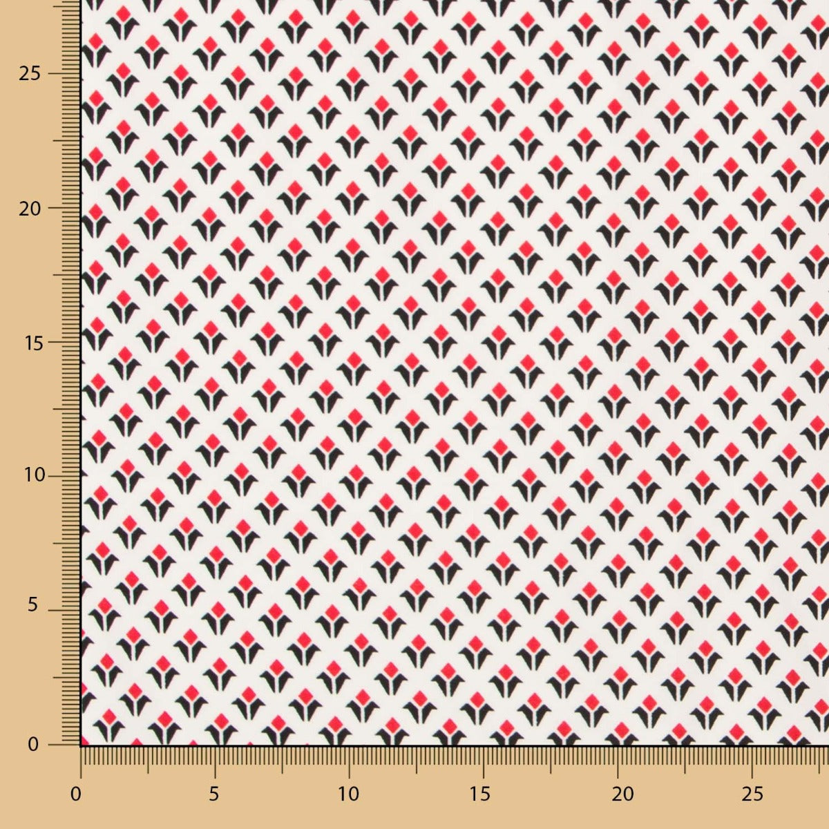 Crêpe Géométrique Blasons Rouge - Ribes y Casals