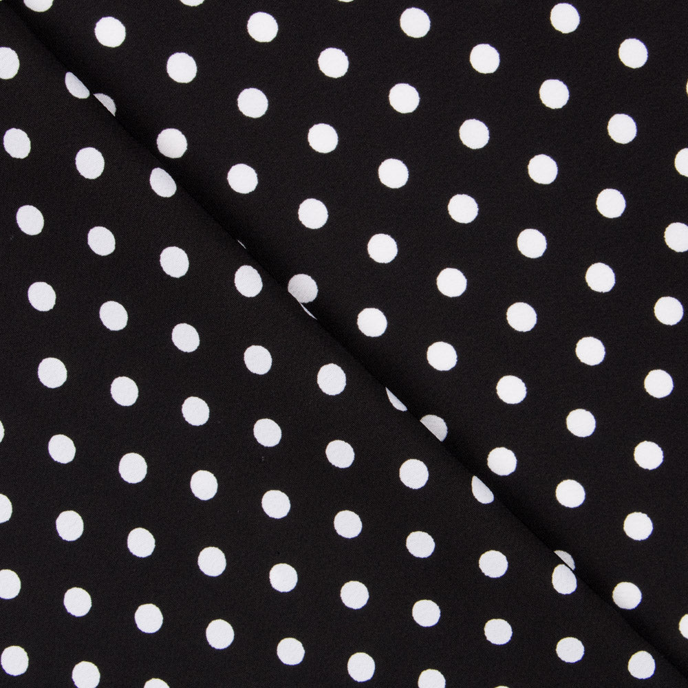 Crêpe Pois Blancs Fond Noir - Ribes y Casals